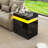 Bhhatu High Gloss Led Nightstand With Charging Station, Black-1112926404