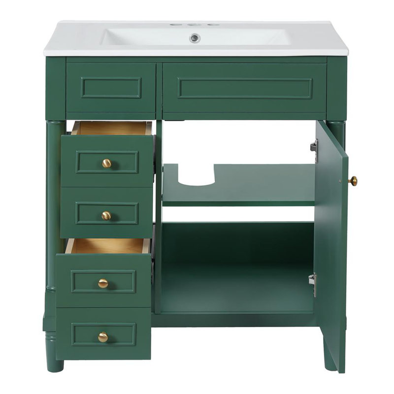 30" Bathroom Vanity with Sink, Green