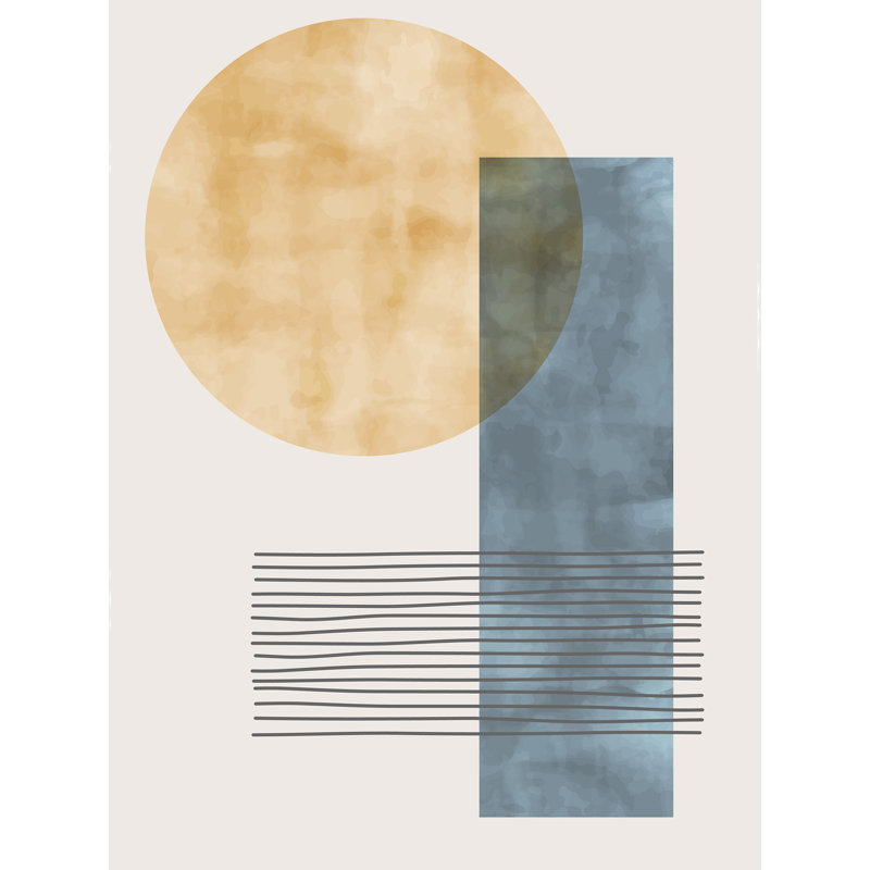 Geometric Harmony Abstract Canvas Print Wall Art, 16" H x 12" W x 1" D