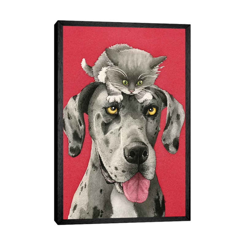 Kitten Around by Tracy Lizotte - Painting on Canvas, Black Framed, 66.04 cm H x 45.72 cm W