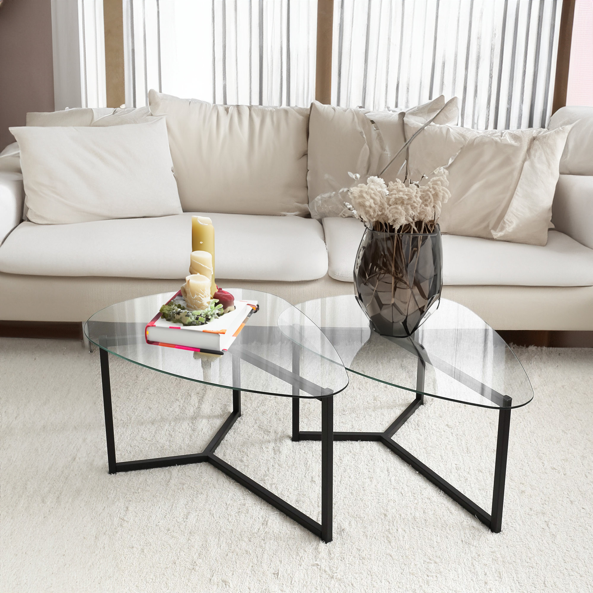 Spirit Home Glass Top Coffee Table Wayfair Canada