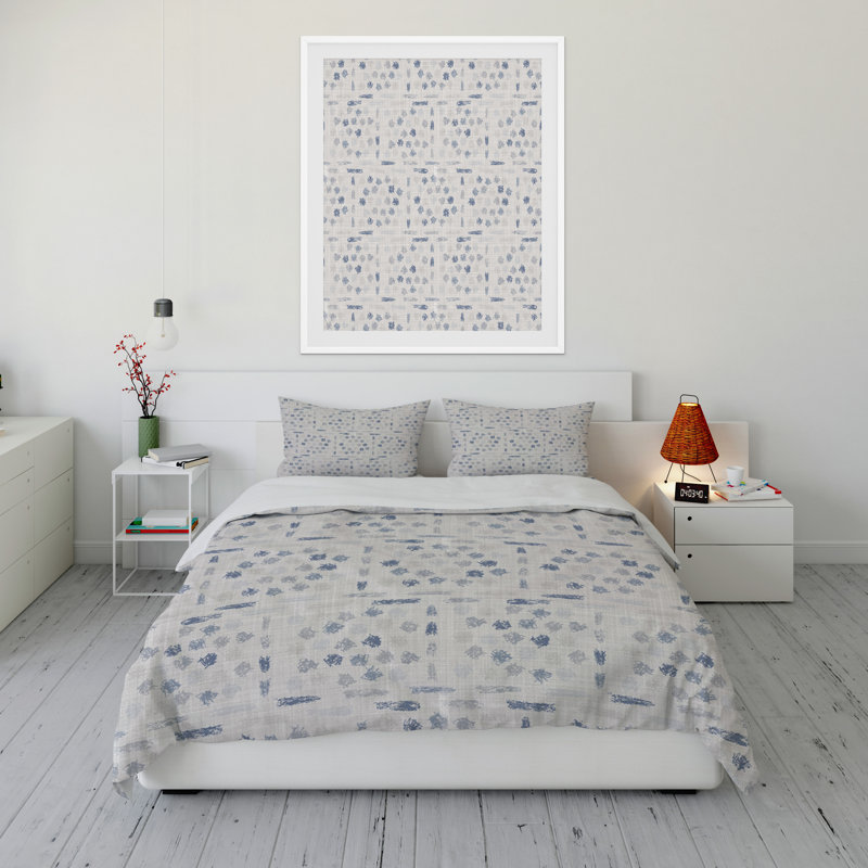 Polyester Box Stitch Dots Comforter, Queen Comforter + 2 Standard Pillowcases