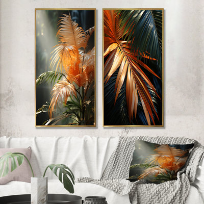 Swaying Palms Serenade - Ensemble de 2 impressions sur toile de palmiers et palmiers