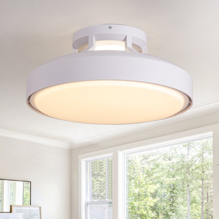 18.9" Modern low profile Ceiling Fan with 4500lm LED Light, Remote Control and Quiet DC Motor for Bedroom