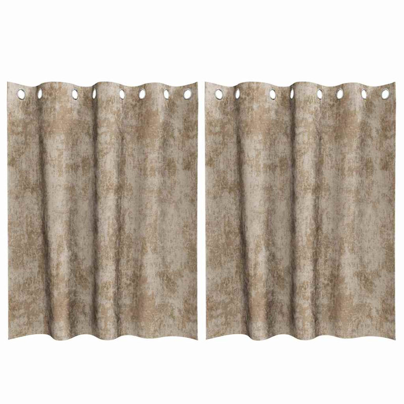 Alithia Velvet Room Darkening Curtain Pair, 140cm Width x 140cm Drop, Champagne