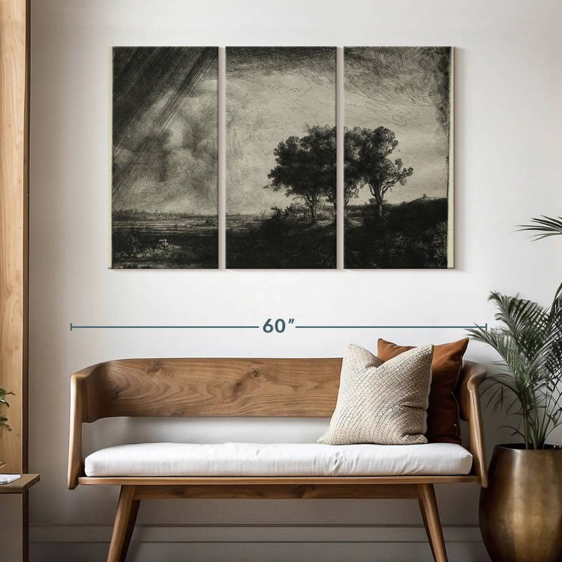 Alvord The Three Trees, 32" H x 50" W