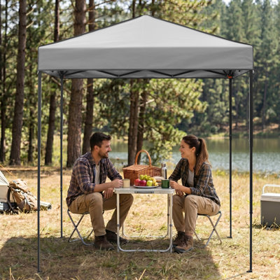EAGLE PEAK 6 Ft. W x 4 Ft. D Steel Pop-Up Canopy, Outdoor Portable Instant Shelter Folding Canopy with Carry Bag