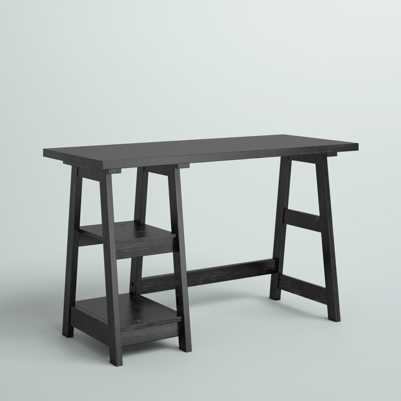 Desborough Writing Desk, Manufactured Wood, Brown/Black, Black