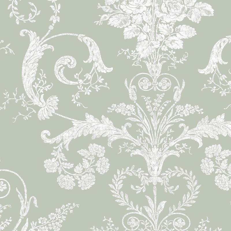 Laura Ashley, papier peint vert sauge Josette