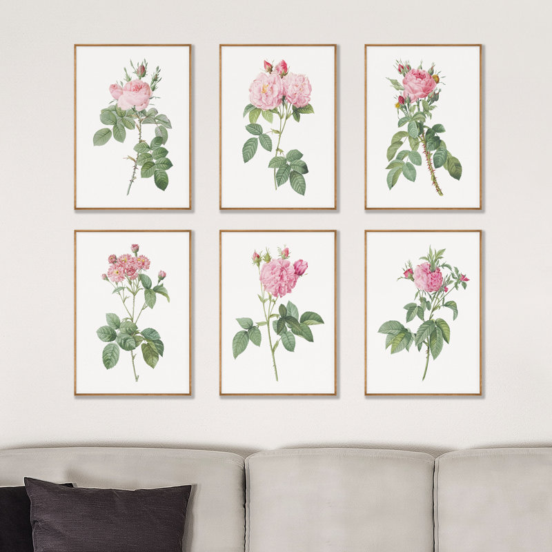 Ensemble de 6 pièces vintage rose rétro, H 12 po x l 9 po