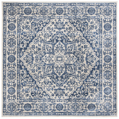 Attalia Oriental Handmade Tufted Navy/Light Gray Area Rug