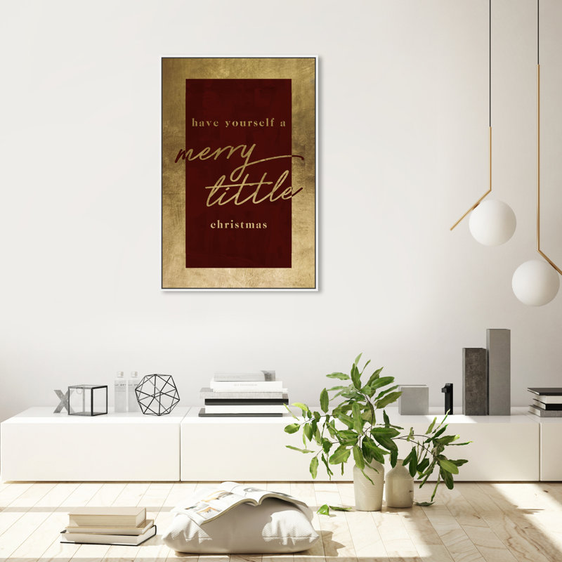 A Merry Little Christmas - reproduction d'art textuel sur toile, H 36 po x l 24 po, Cadre flottant blanc