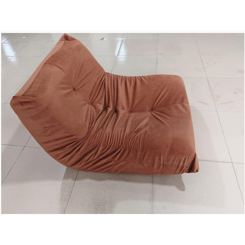 Chaise d'appoint luxueuse luxueuse en microfibre orange capitonnée
