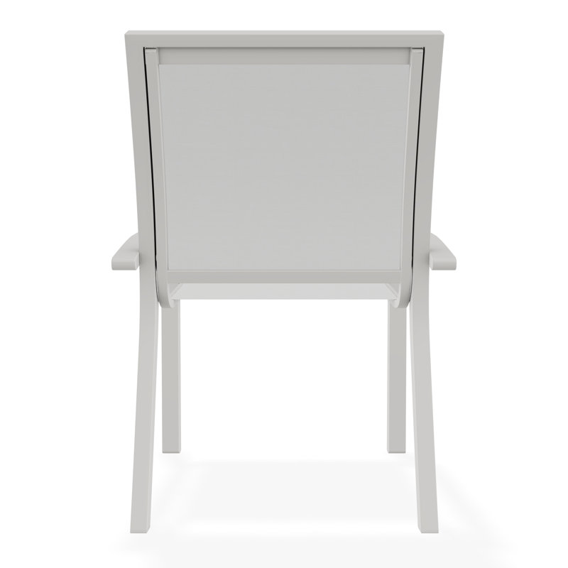 Kendall Outdoor Dining Chair, Snow, White 6D Sunbrella®