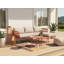 Garden Corner Sofa 3 Seater Cerell with Tables Metal Right Hand Red-1683031626