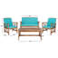 Ensemble de conversation de terrasse en bois massif pour 4 personnes Calhoun-903268880