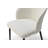 Modern Bouclé Fabric Dining Chair in Cream with Black Legs