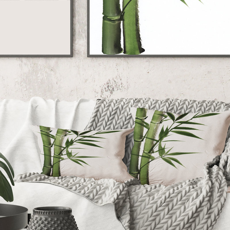 Détail de la housse de coussin rectangulaire avec insert en bambou I