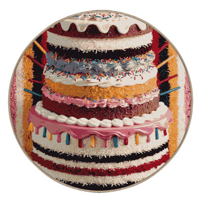 Washable Birthday cake Desserts Area Rug