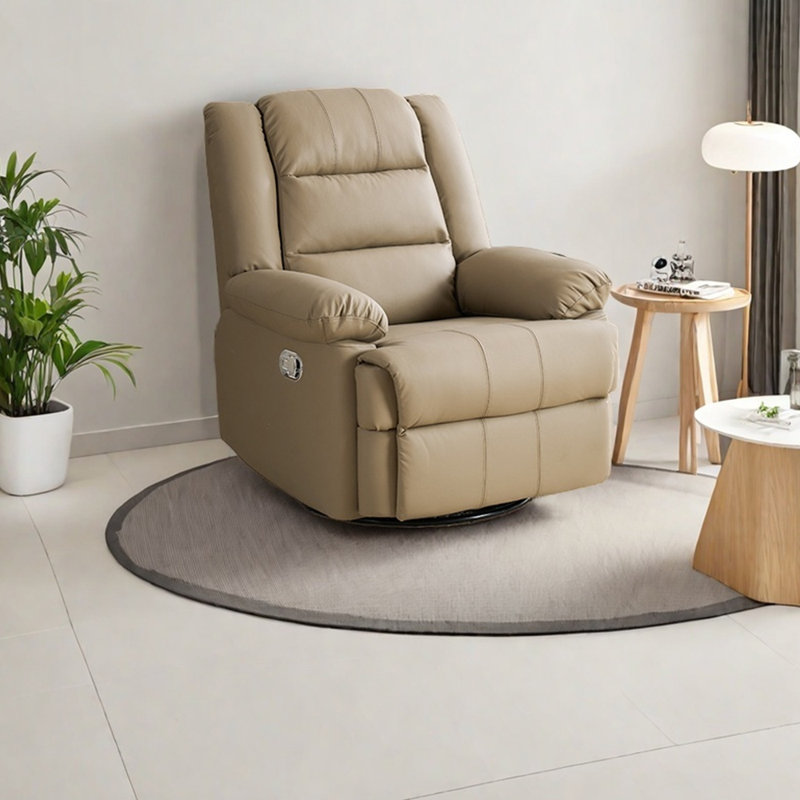 Chaise longue ergonomique en similicuir, Kaki