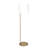 Zenith Offset Brass Base Floor Lamp With Drum-Shaped Linen Shade