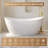 66 Inch,68-Gallon Freestanding Soaking Bathtub, 100% Pure Virgin Acrylic With Drain And Overflow,Glossy White
