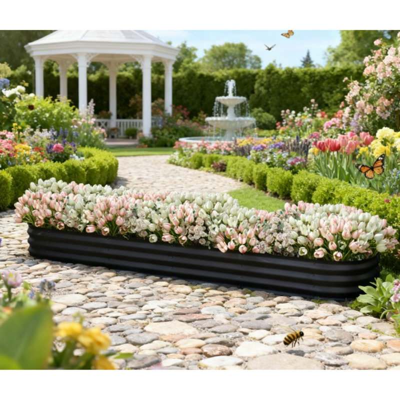 Jardinières en métal durable avec acier galvanisé, conception moderne pour les jardins