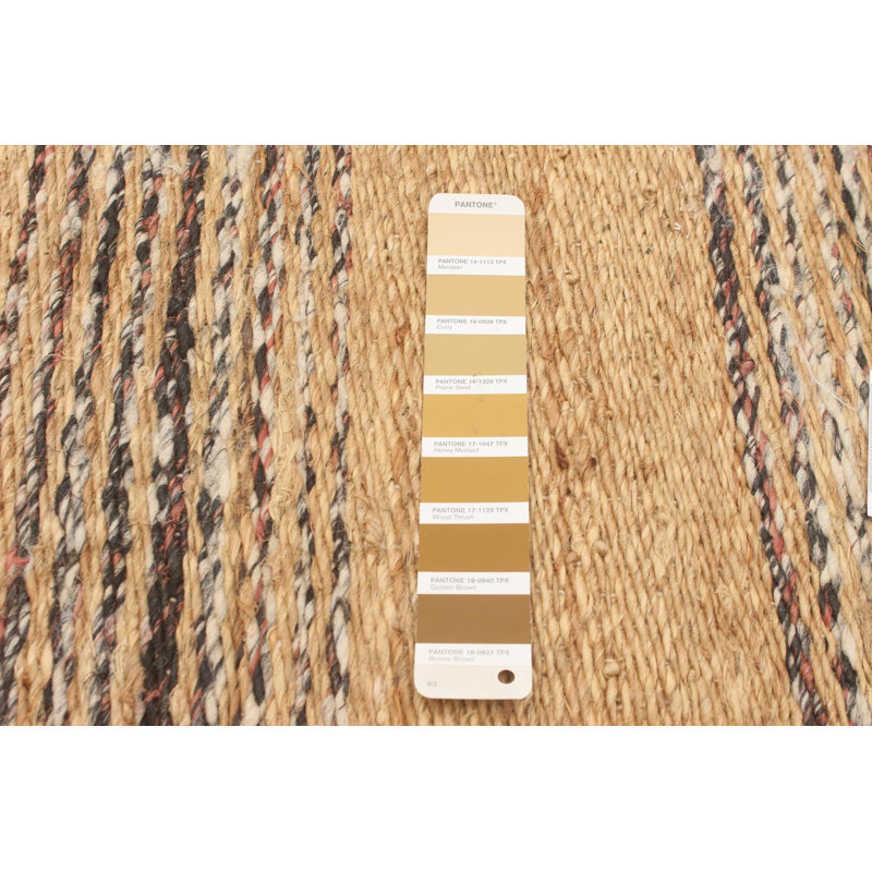 Tapis brun clair tissé à plat à la main Burson