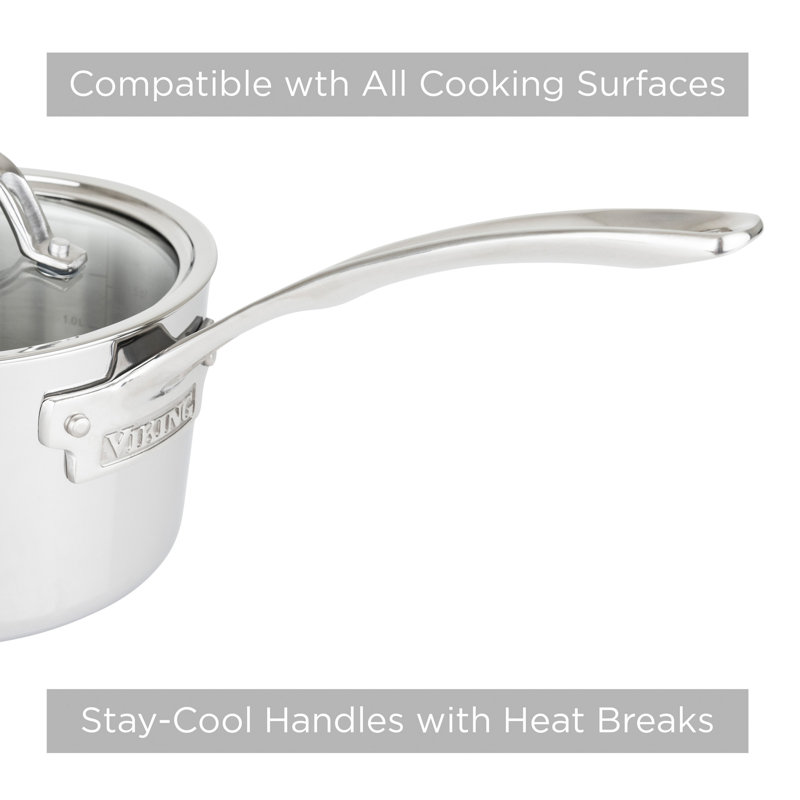 Viking Contemporary 3-Ply Stainless Steel 10-Piece Cookware Set