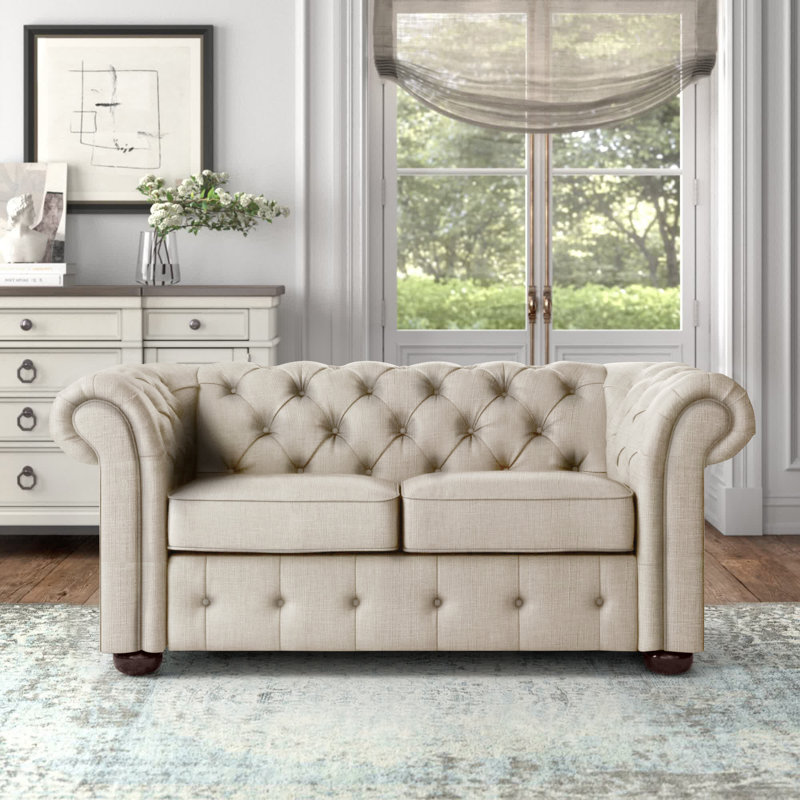 Huskins Upholstered 68.4'' Loveseat, Beige Linen