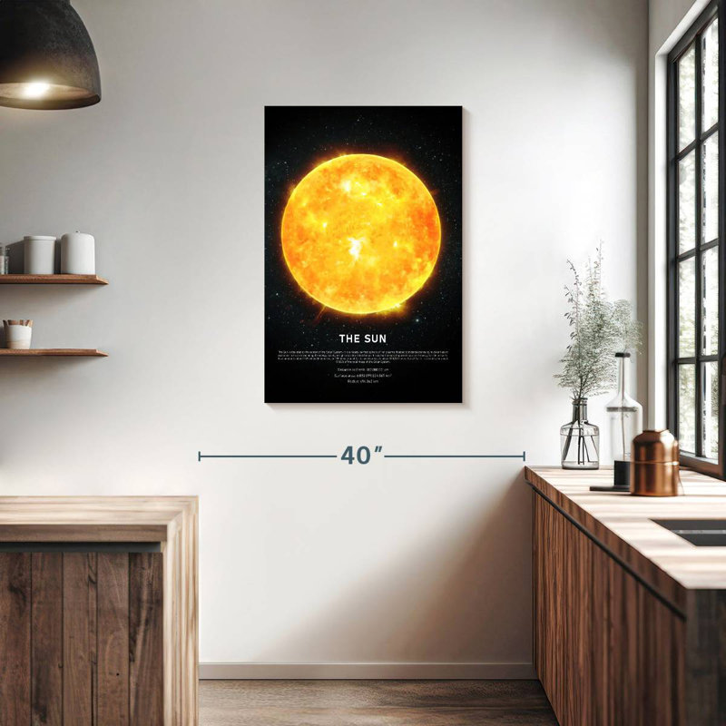 Oberle, description du soleil, H 36 po x l 24 po