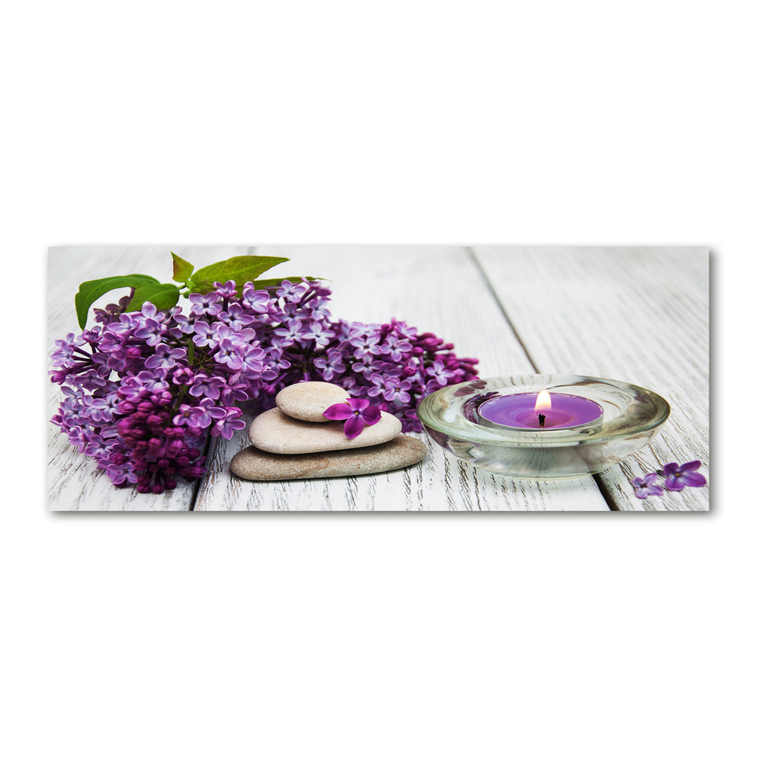 Glasbild Lilac And Zen Stones