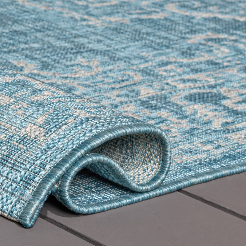 Lanny Performance Oriental Indoor/Outdoor Area Rug, Runner 2'3" x 12'