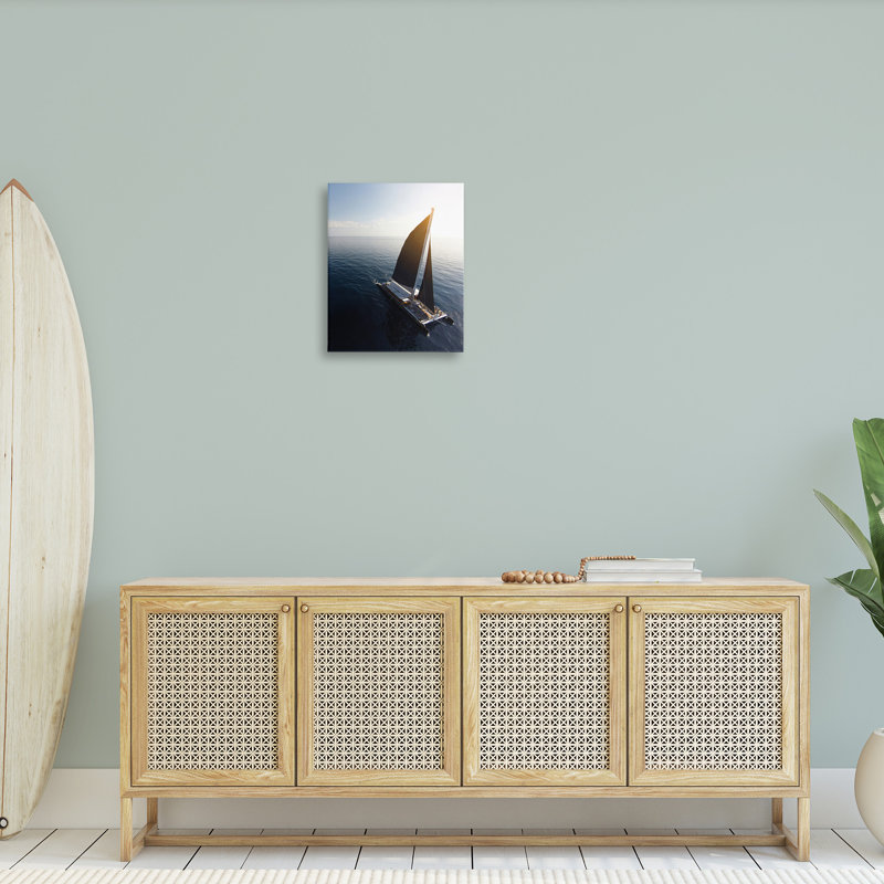 Art nautique sur toile, "Nautical Barge", H 20 po x l 16 po