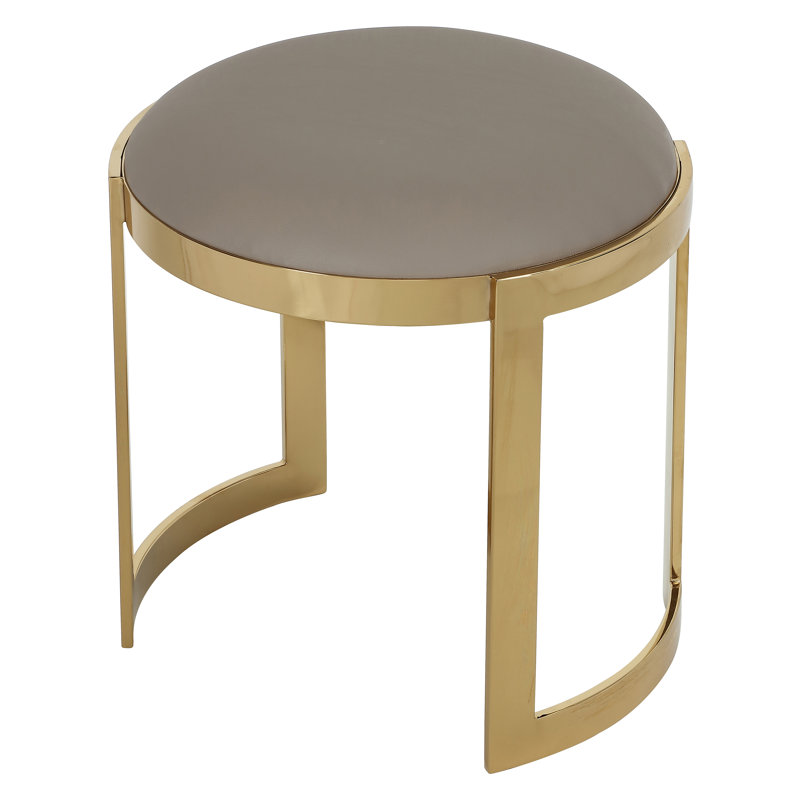 Tabouret de coiffeuse Nouri, Or, Similicuir sable