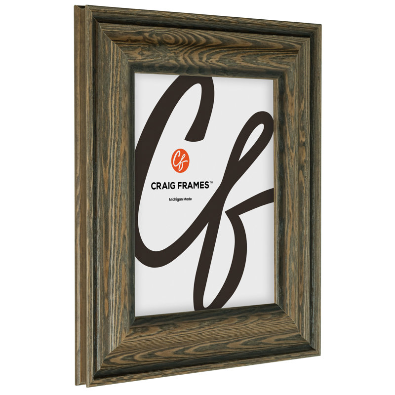 Cadre photo Craig Frames 50 x 50 cm, brun clair, style Potomac, moulure en bois de 6,35 cm, finition teintée, vitre en plexiglas et système d'accrochage inclus.