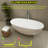 KISRAIS 65"x30" Matte White Solid Surface Freestanding Soaking Bathtub-116788122