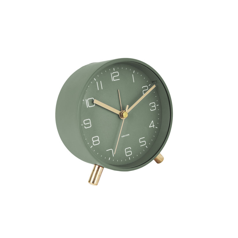 Lofty Metal Quartz movement / Crystal Alarm Tabletop Clock, Green