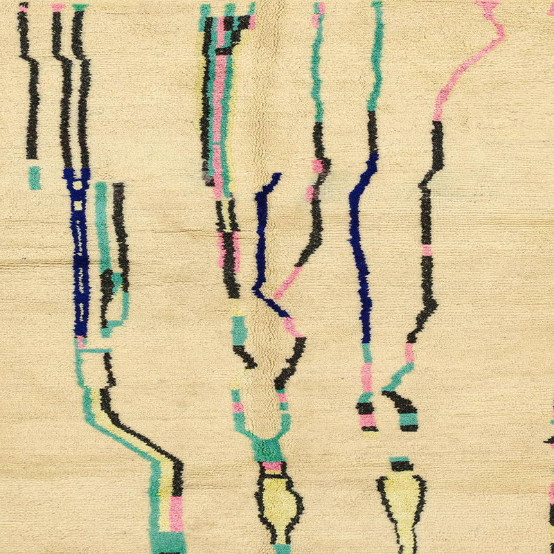Tapis abstrait moderne 2914, Carré 7 pi