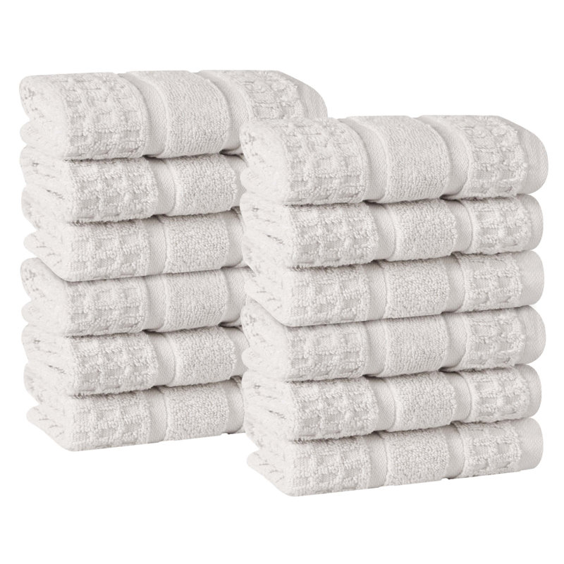  Zero-Twist Cotton Face Towel Set - Honeycomb Waffle Texture - Quick-Dry, Stone
