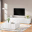 Ensemble de 2 meuble télé élégant et table basse avec un design arqué et des tiroirs-476383602