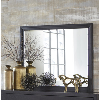 Miroir d'appoint Broadnax - Cadre en bois anthracite