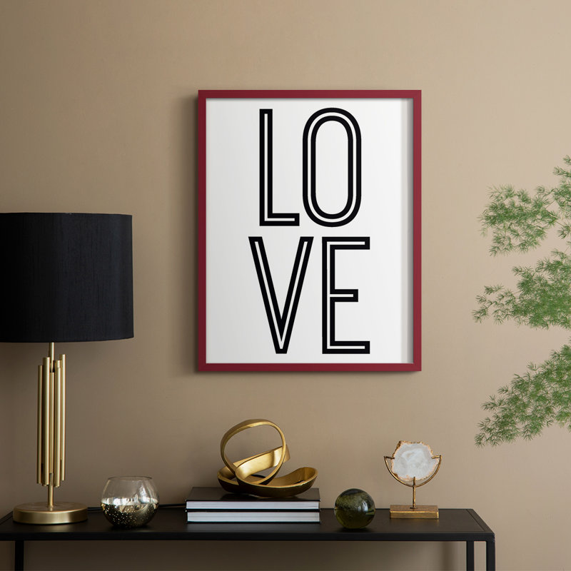 «Bold Love II», reproduction encadrée - bois massif, H 30 po x l 24 po, Rouge