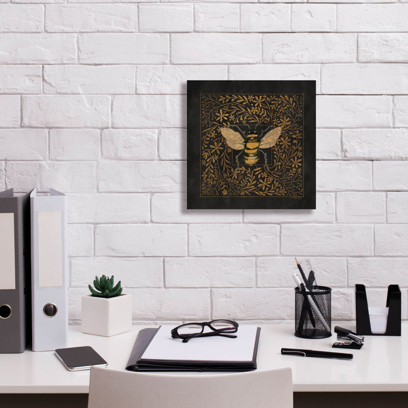  «Enchanted Flower Bee 2» par Cindy Jacobs, art mural sur toile, 12 po x 12 po