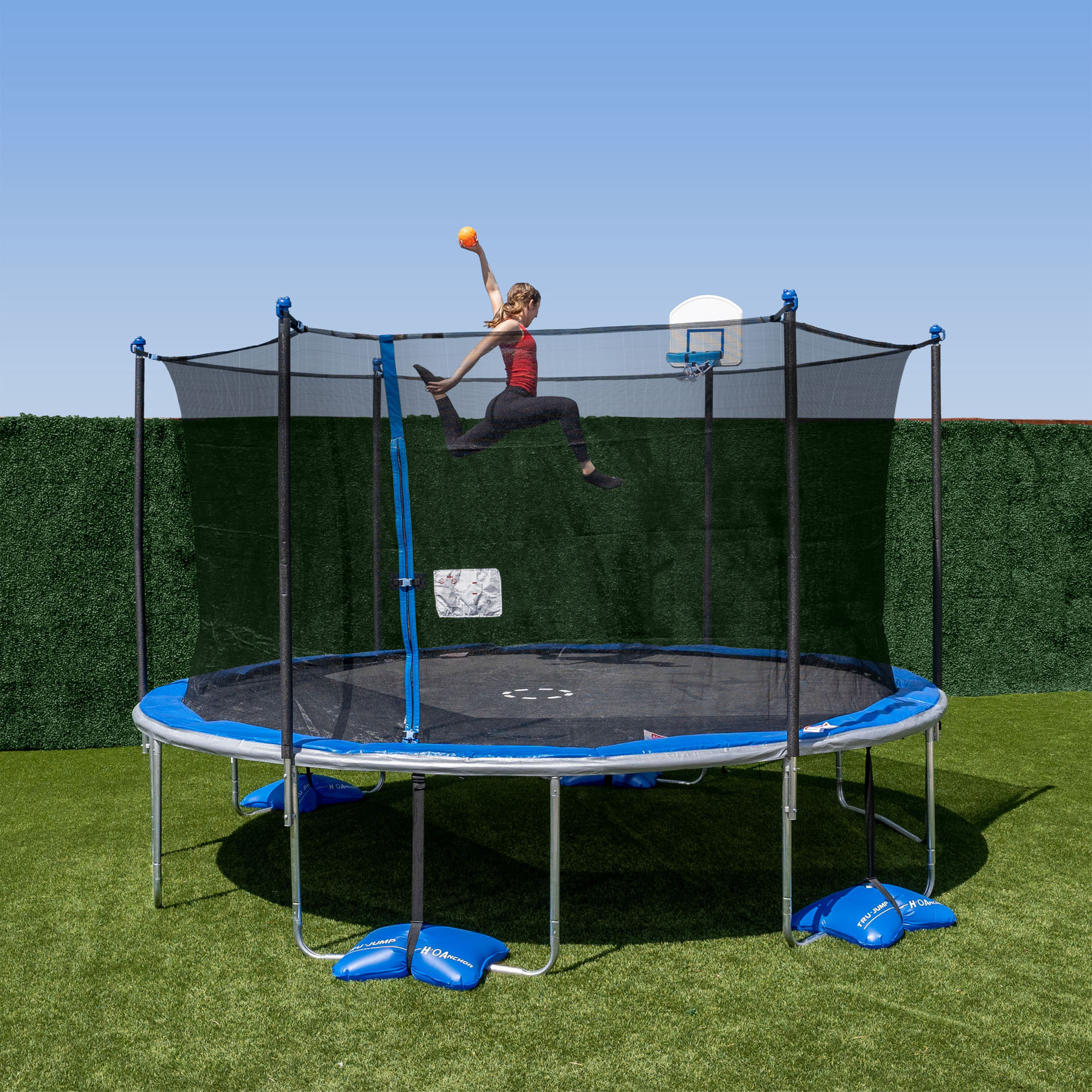 Trujump 14' Round Trampoline with Safety Enclosure & with Lifetime