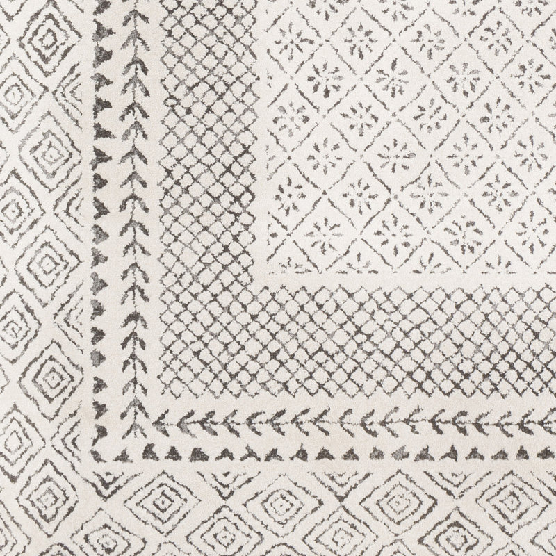 Calvo Light Beige/Charcoal Area Rug, Square 6'7"