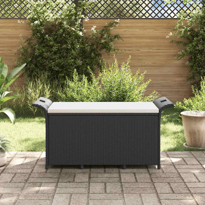 Banc de rangement de patio avec coussin, banc de repose-pieds d'extérieur vidaXL