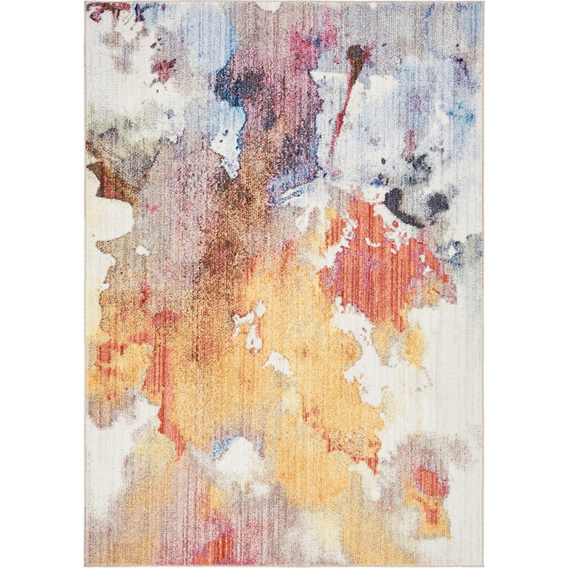 Downtown Abstract Indoor Rug, Rectangle 5'1" x 8'