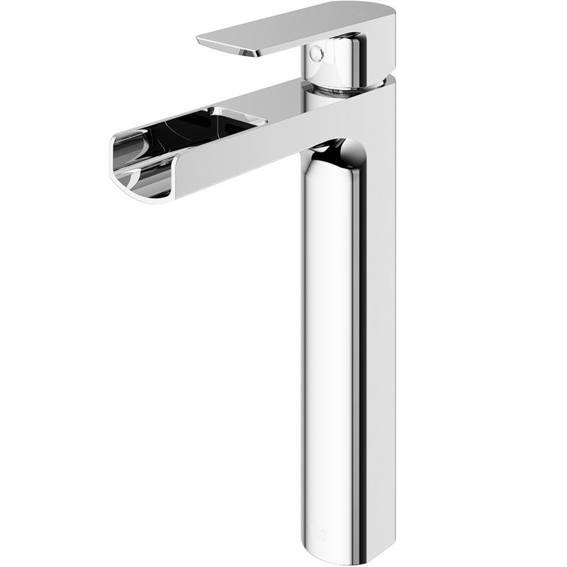 Amada Single Handle Vessel Sink Bathroom Faucet, Chrome