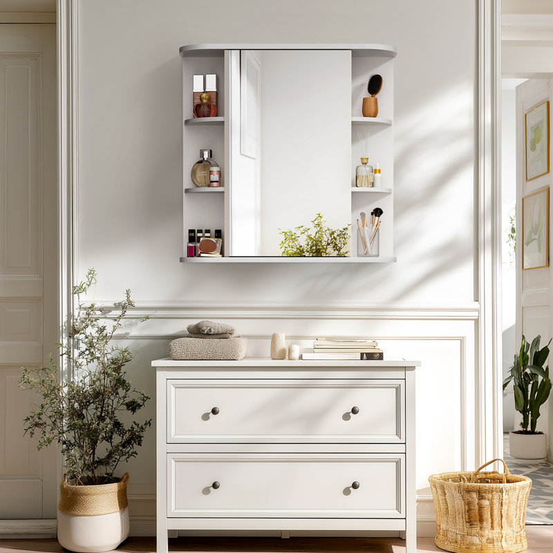 W H Medicine Cabinet Mirror, White